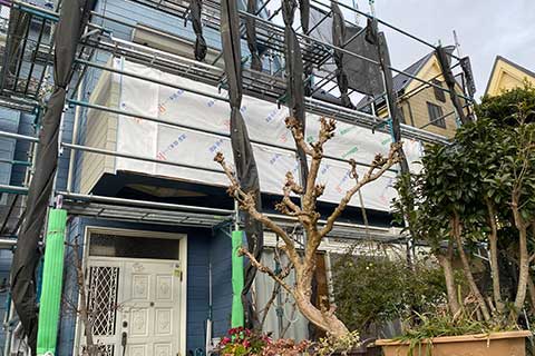-台風被害からの屋根の復旧-併せて外壁塗装も行い色味にもこだわりました-