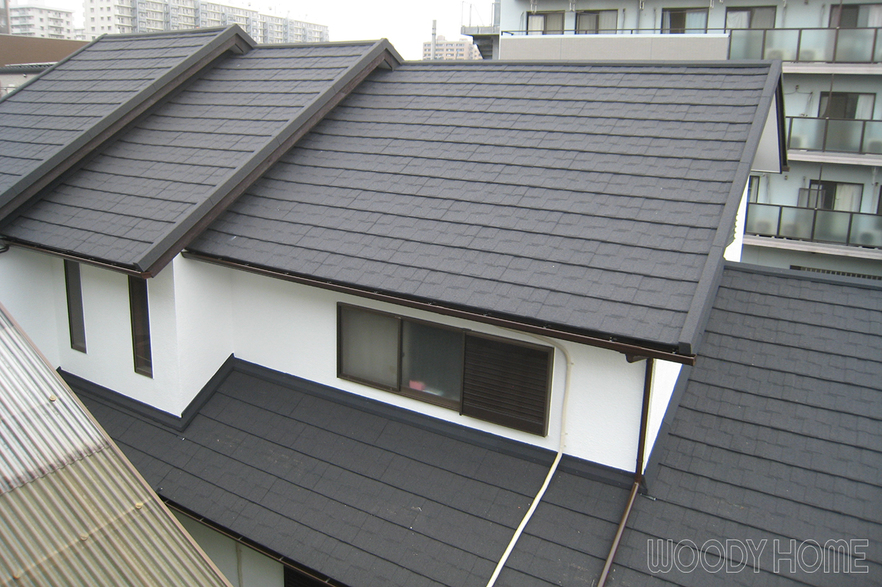 -屋根 千葉市花見川区 木造の家の雨漏り修理+ガルバリウム屋根の重ね葺きと外壁塗装リフォーム-