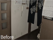 奥まった間取りで暗いリビング